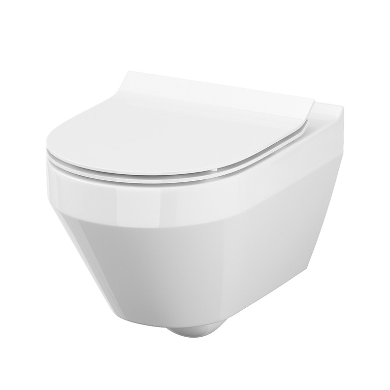 Crea set mísa závěsná 906 ovál Clean On easy off tlačítko se sedátkem slim duroplast antibakteriální