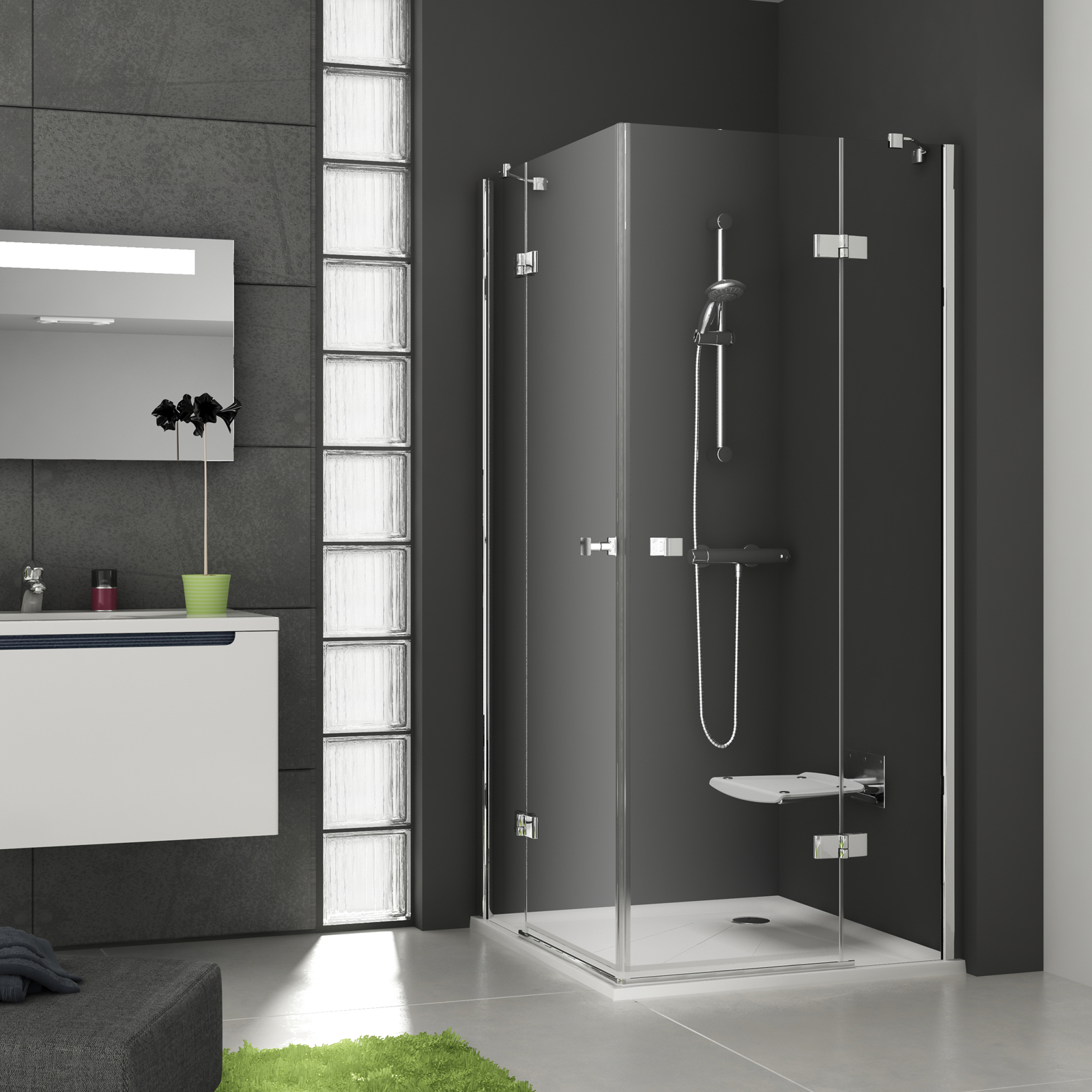 Sprchový kout Smartline SMSRV4-80 chrom+transparent