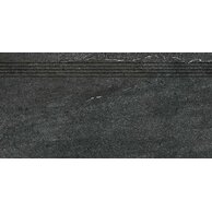 Schodovka Rako Quarzit černá mat rektifikovaná 30x60 DCPSR739