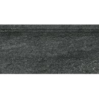 Schodovka Rako Quarzit černá struktura mat rektifikovaná 30x60 DCVSR739