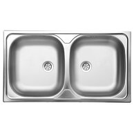 Dřez dvojitý 45x80 s přepadem nerez DR45/80