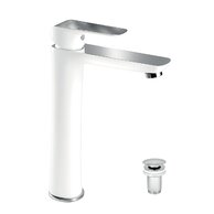 Baterie Novaservis Nobless Tina umyvadlová, s výpustí, bílá-chrom, 38503,1