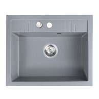 Granitový dřez, s přepadem z dřezu, šedá DRGM1/48/58GA