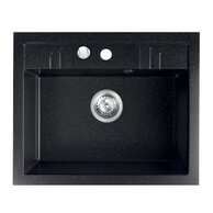 Granitový dřez, s přepadem z dřezu, grafit DRGM1/48/58HA