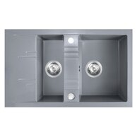 Granitový dřez s van a odkapem přepad z dřezu šedá DRGM3/48/79GA