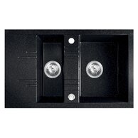 Granitový dřez s van a odkap přepad z dřezu grafit DRGM3/48/79HA