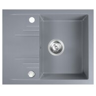 Granitový dřez s odkapem přepad z dřezu, šedá DRGM48/58GA