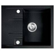 Granitový dřez s odkapem přepad z dřezu, grafit DRGM48/58HA