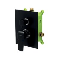 Baterie Novaservis Nobless Tina sprchová, podomítková s boxem, 2 vývody, černá, BOX38051R,5