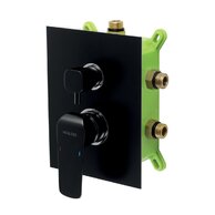 Baterie Novaservis Nobless Tina sprchová, podomítková s boxem, 3 vývody, černá, BOX38051RX,5