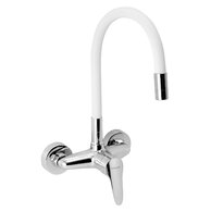 Baterie Novaservis Titania Iris New dřezová, 150 mm, s elastickým ramenem, bílá-chrom, 94480,0B