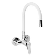 Baterie Novaservis Titania Iris New dřezová, 100 mm, s elastickým ramenem, bílá-chrom, 94484,0B