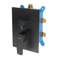 Baterie Novaservis Metalia 58 sprchová, podomítková s boxem, 3 vývody, černá, BOX58051RX,5