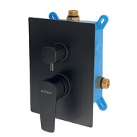 Baterie Novaservis Metalia 58 sprchová, podomítková s boxem, 2 vývody, černá, BOX58051R,5