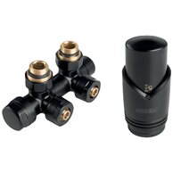 Sada na otopná tělesa Novaservis se středovým připojením, rohová, černá, ZTD30BL