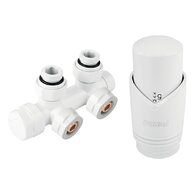 Sada na otopná tělesa Novaservis se středovým připojením, rohová, bílá, ZTD30WH