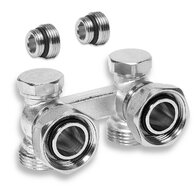 Ventil Novaservis radiátorový, uzavírací, dvojitý, rohový 3/4", LZ07YK