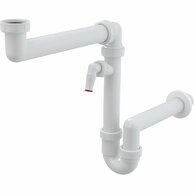 Sifon dřezový Alcadrain bílá, s přípojkou a převlečnou maticí 6/4 A872P