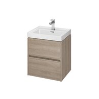 Nábytkový set Cersanit Crea 50, skříňka 50 pod umyvadlo dub, umyvadlo Crea 50 nábytkové bílé