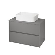 Crea 100 šedá skříňka s deskou, umyvadlo Crea na desku hranaté 50