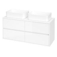 Nábytkový set Cersanit Crea 120, skříňka 120 s deskou bílá, umyvadlo Crea 50 na deskou hranaté bílé 2x