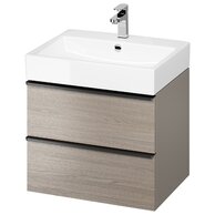 Nábytkový set Cersanit Virgo 60, skříňka 60 pod umyvadlo šedá, úchytky černé, umyvadlo Virgo 60 nábytkové bílé