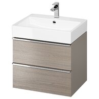 Nábytkový set Cersanit Virgo 60, skříňka 60 pod umyvadlo šedá, úchytky chrom, umyvadlo Virgo 60 nábytkové bílé