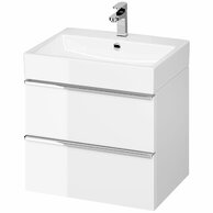 Nábytkový set Cersanit Virgo 60, skříňka 60 pod umyvadlo bílá, úchytky chrom, umyvadlo Virgo 60 nábytkové bílé