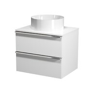 Virgo 60 bílá skříňka úchyt chrom, umyvadlo Crea na desku kulaté 38