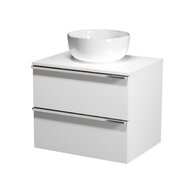 Virgo 60 bílá skříňka úchyt chrom, umyvadlo Moduo na desku kulaté 35