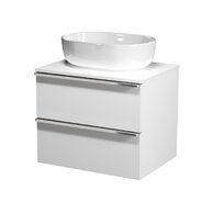 Virgo 60 bílá skříňka úchyt chrom, umyvadlo Moduo na desku oválné 50