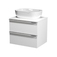 Virgo 60 bílá skříňka úchyt chrom, umyvadlo Moduo na desku obdélníkové 50