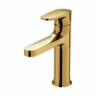 Baterie Cersanit Inverto umyvadlová stojánková, s příslušenstvím, bez výpusti, zlatá / zlatá páka, S951-297