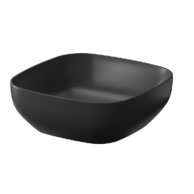 Umyvadlo Cersanit Larga 38 na desku čtverec, bez otvoru, bez přepadu, antracitová mat, K677-012