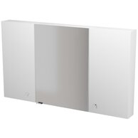 Nábytkový set Cersanit Larga 140, skříňka 60 zrcadlová závěsná bílá, skříňka 40 závěsná horní s dvířky bílá 2x, úchytky chrom