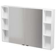 Nábytkový set Cersanit Larga 120, skříňka 40 zrcadlová závěsná bílá, skříňka 40 zrcadlová závěsná bílá; skříňka 20 závěsná horní otevřená bílá 2x
