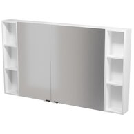 Nábytkový set Cersanit Larga 140, skříňka 60 zrcadlová závěsná bílá, skříňka 40 zrcadlová závěsná bílá, skříňka 20 závěsná horní otevřená bílá 2x