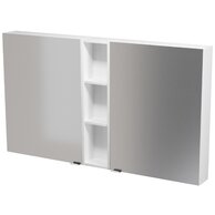 Nábytkový set Cersanit Larga 140, skříňka 60 zrcadlová závěsná bílá 2x, skříňka 20 závěsná horní otevřená bílá