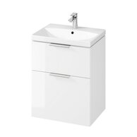 Skříňka Cersanit City 60 pod desku nebo umyvadlo bílá, úchytky chrom