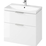 Skříňka Cersanit City 80 pod desku nebo umyvadlo bílá, úchytky chrom