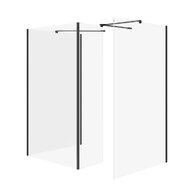 Sprchový kout Cersanit Mille 90x90x90x30x200 walk-in pohyblivá stěna černý set B809, S601-196