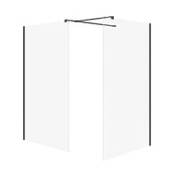 Sprchový kout Cersanit Mille 120x90x200 walk-in černý set B797, S601-184