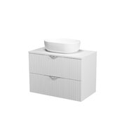 Nábytkový set Cersanit Tirso 80, skříňka 80 pod desku bílá matná, deska 80 horní bílá matná, umyvadlo Moduo 50 na desku oválné bílé, výpust umyvadlová bílá