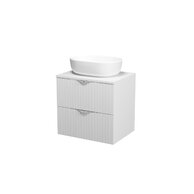 Nábytkový set Cersanit Tirso 60, skříňka 60 pod desku bílá matná, deska 60 horní bílá matná, umyvadlo Moduo 50 na desku oválné bílé, výpust umyvadlová bílá