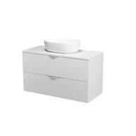 Nábytkový set Cersanit Tirso 100, skříňka 100 pod desku bílá matná, deska 100 horní bílá matná, umyvadlo Moduo 50 na desku oválné bílé, výpust umyvadlová bílá