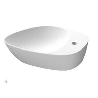 Umyvadlo Cersanit Kontra 48 na desku bílé nepravidelné s odkládacím prostorem s otvorem pro baterii, K682-006