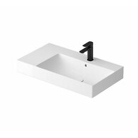 Umyvadlo Cersanit Werta 80 na desku bílé obdélníkové s odkládacím prostorem vlevo s otvorem pro baterii, K691-015