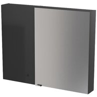 Nábytkový set Cersanit Larga 100, skříňka 60 zrcadlová závěsná antracitová, skříňka 40 závěsná horní s dvířky antracitová, úchytka černá