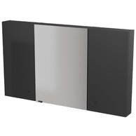 Nábytkový set Cersanit Larga 140, skříňka 60 zrcadlová závěsná antracitová, skříňka 40 závěsná horní s dvířky antracitová 2x, úchytky černá