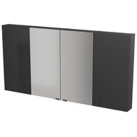 Nábytkový set Cersanit Larga 160, skříňka 40 zrcadlová závěsná antracitová 2x, skříňka 40 závěsná horní s dvířky antracitová 2x, úchytky černé